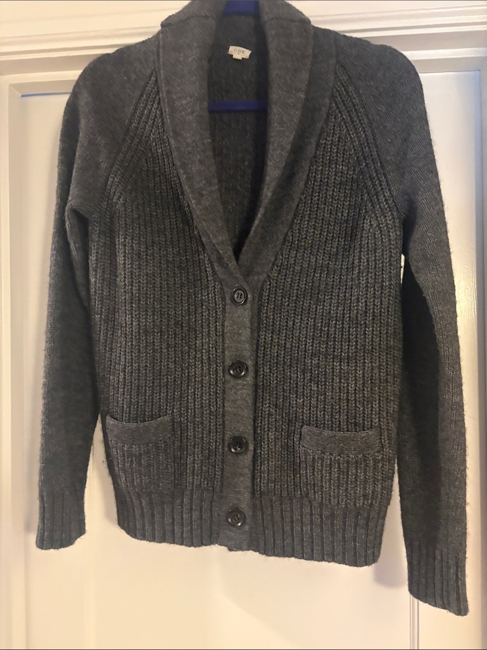 J Crew Shawl Collar Grandpa Style Wool Alpaca Blend Cardigan Large